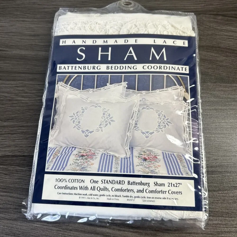 Battenburg Lace White Cotton Sham Pillow Case 21